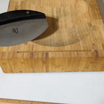 Mincing Knife Shun with Bamboo Cutting Block