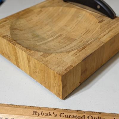 Mincing Knife Shun with Bamboo Cutting Block