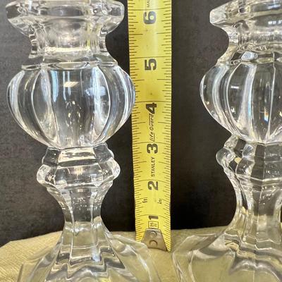 4 Pairs Vintage Crystal Glass Candlestick Holders