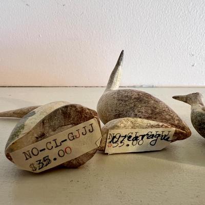 Lot of 4 Vintage Carved Stone Bird Figurines from Nicaragua