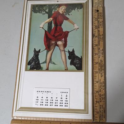 Unopened 1965 GIL ELVGREN CHEESECAKE PIN UP CALENDAR SCOTTIE DOGS