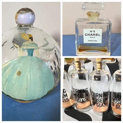 Collectible Glass Bottle Lot - Chanel, Corning Museum, Abietsan