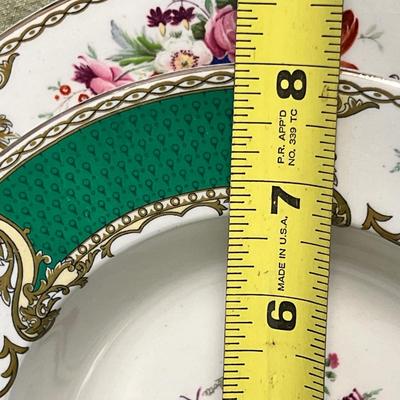 Lot of 12 Antique Myott Staffordshire "The Bouquet Green" Dinnerware