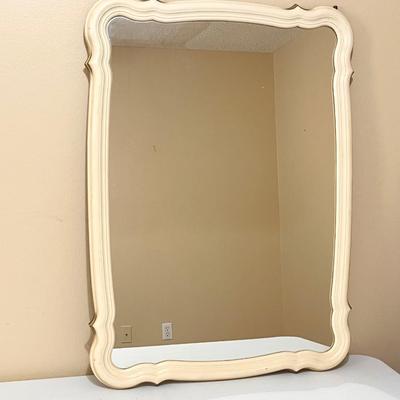 Vtg. Off White & Gold French Provincial Mirror