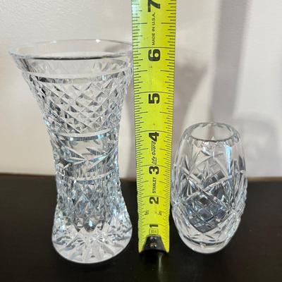 2 Vintage Signed Cut Crystal Vases