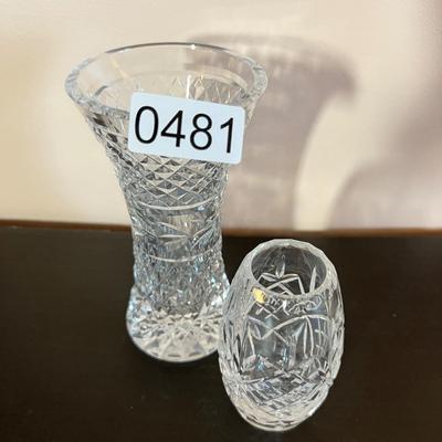 2 Vintage Signed Cut Crystal Vases