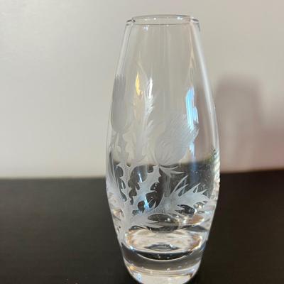 2 Signed Vintage Crystal Vases - Seyres France,