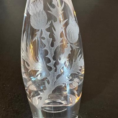 2 Signed Vintage Crystal Vases - Seyres France,