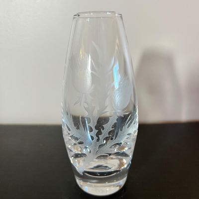 2 Signed Vintage Crystal Vases - Seyres France,