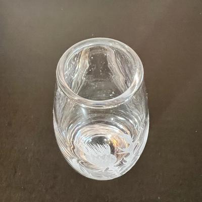 2 Signed Vintage Crystal Vases - Seyres France,