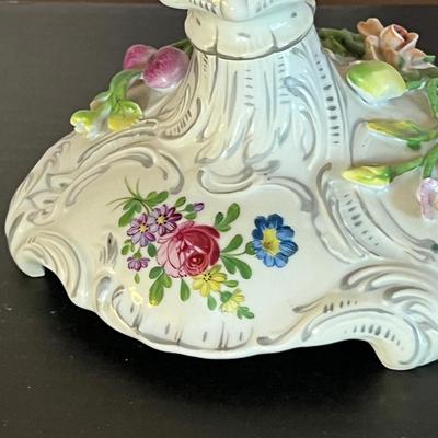 2 Antique Dresden Porcelain Candelabras (1 is Broken)