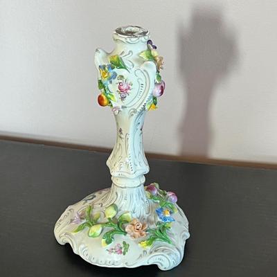 2 Antique Dresden Porcelain Candelabras (1 is Broken)