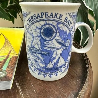 Chesapeake recipes Cookbook and blue and white mug