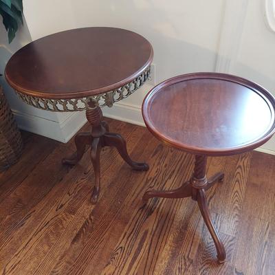 Two Round Antique Style Tea Tables (LR-BBL)