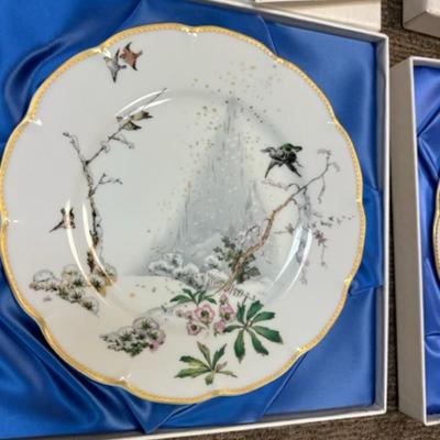 set of 4 Haviland Limoges Plates Theatre des Saisons