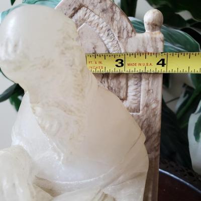 Marble and Alabaster Monk Bookends