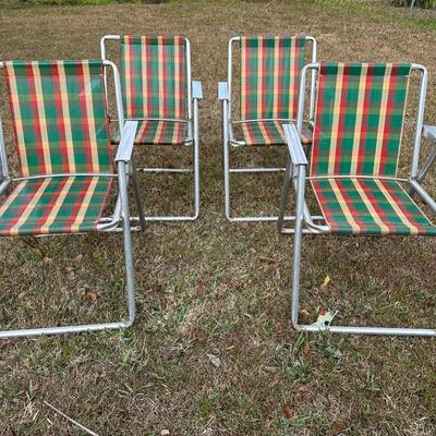 Four (4) Vintage Folding Lawn Chairs