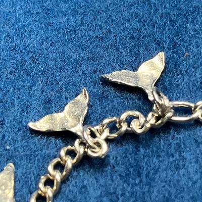 STERLING DANGLY WHALE TAILS BRACELET