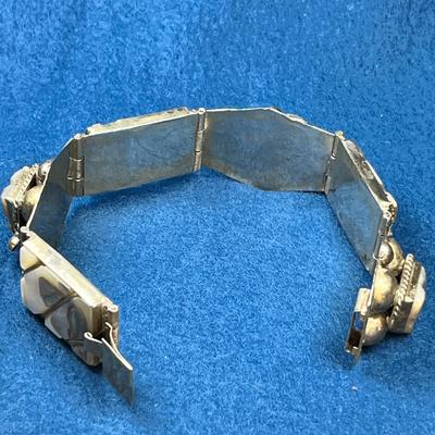 SEGMENT BRACELET WITH INSET ABALONE MADE IN MEXICO