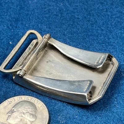STERLING BELT BUCKLE ENGRAVED "RAH" 
