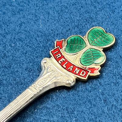 EPNS ENAMELED "IRELAND" SPOON, NICE DETAIL