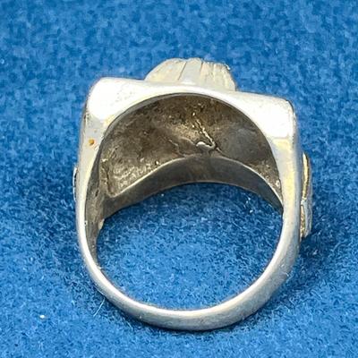 CHUNKY STERLING PHAROAH RING