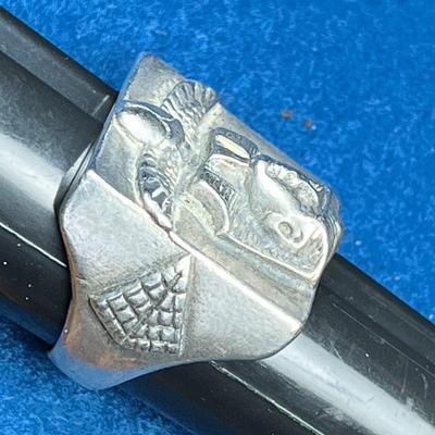 CHUNKY STERLING PHAROAH RING