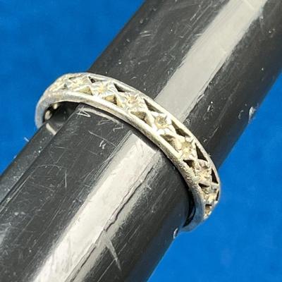 OPENWORK RING LOOKS TO BE SILVER BUT NO MARK