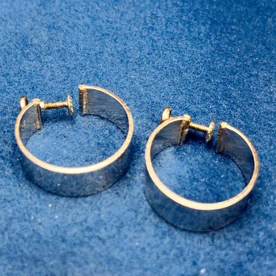 1/20 12K GOLD FILLED HOOP EARRINGS, SCREW BACK