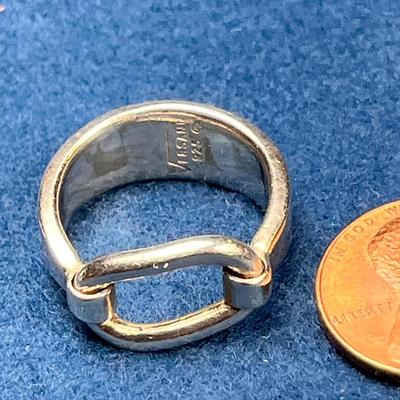STERLING SILVER BUCKLE MOTIF RING