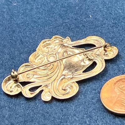ART NOUVEAU PIN UNDOUBTEDLY STERLING BUT NOT MARKED