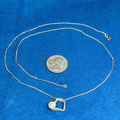 SILVER NECKLACE WITH REAL PEARL IN HEART PENDANT, FINE CHAIN