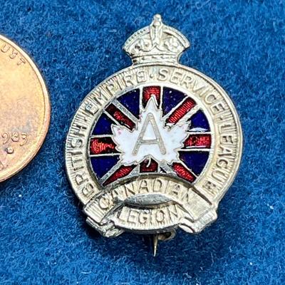 FANCY ENAMELED "BRITISH EMPIRE SERVICE LEAGUE- CANADIAN LEGION" PIN