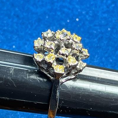 STERLING MULTI-RHINESTONE COCKTAIL RING