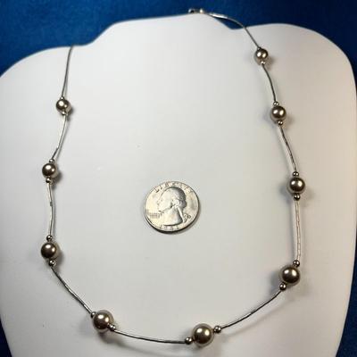 STERLING BEADED NECKLACE
