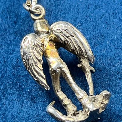 STERLING ARCHANGEL ST. MICHAEL PENDANT NECKLACE