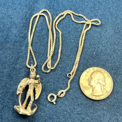 STERLING ARCHANGEL ST. MICHAEL PENDANT NECKLACE