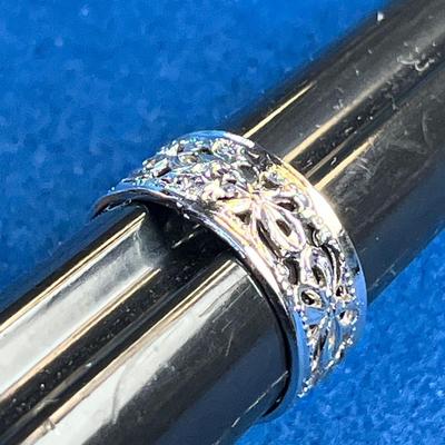 STERLING OPENWORK BAND RING