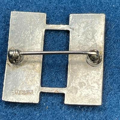 STERLING MILITARY OFFICER RANK DOUBLE BAR PIN
