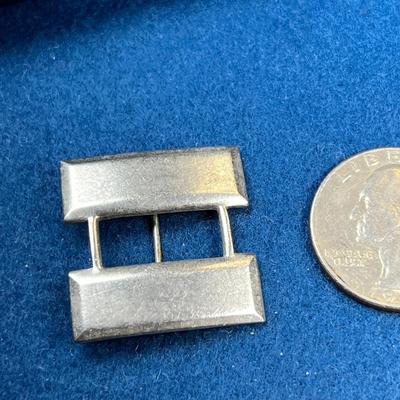 STERLING MILITARY OFFICER RANK DOUBLE BAR PIN