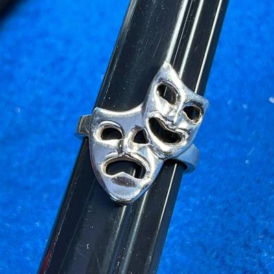 STERLING COMEDY TRAGEDY RING