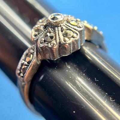 INTRICATE SILVER, MARCASITE RING