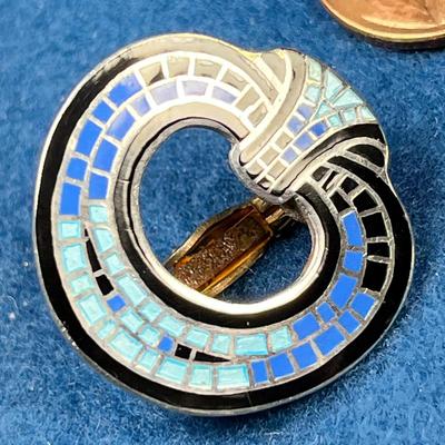 FABULOUS TAXCO STERLING ENAMELED EARRINGS by MARGOT