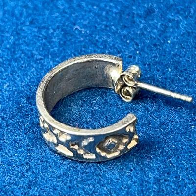 STERLING SOUTHWEST MOTIF HOOP EARRINGS
