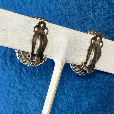 STERLING EARRINGS WITH INSET TURQUOISE STONES