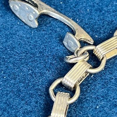 STERLING CHARM BRACELET, ONE ICE SKATE CHARM