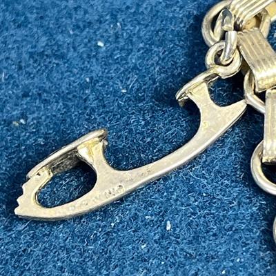STERLING CHARM BRACELET, ONE ICE SKATE CHARM