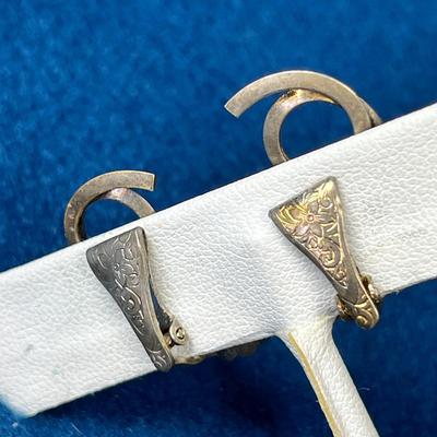 VINTAGE FLORAL STYLE CLIP-ON EARRINGS, POSSIBLY GOLD FILLED