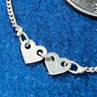 DELICATE STERLING 2-HEART NECKLACE