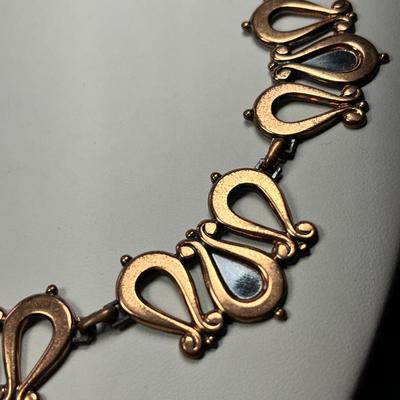 VINTAGE CURVY COPPER SEGMENT NECKLACE by RENOIR